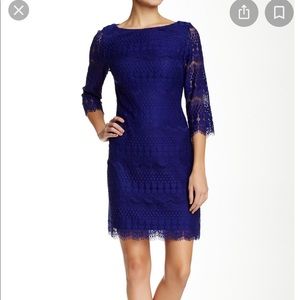 Eliza J 3/4 sleeve lace shift dress